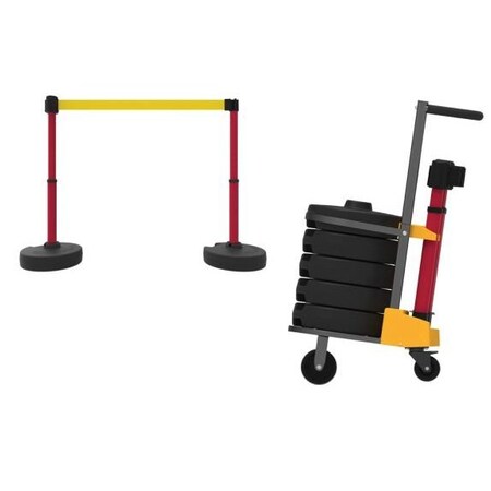 Accuform MOBILE BANNER STAKE STANCHION CART PRB900RD PRB900RD